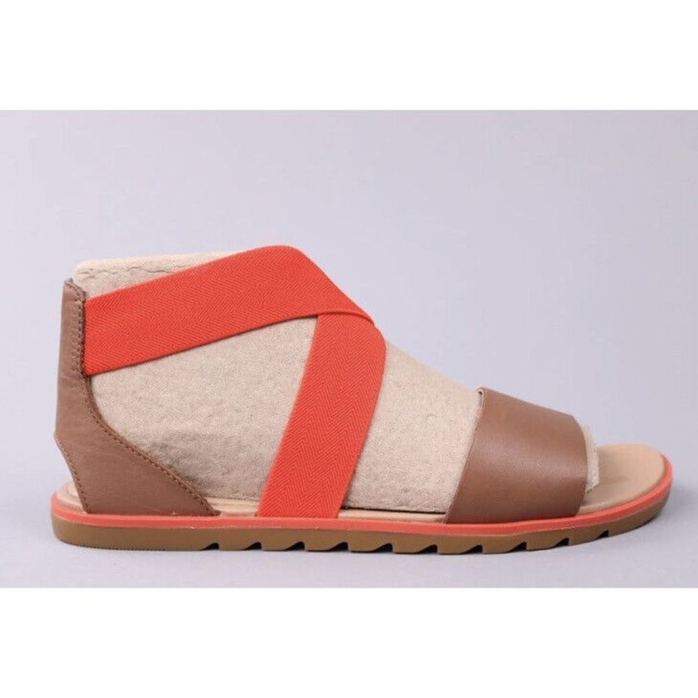 Sorel Womens Sz 7M Ella II Red/Rouge Sandals Ankle Cross Strap Strappy Flats NIB - Picture 8 of 16
